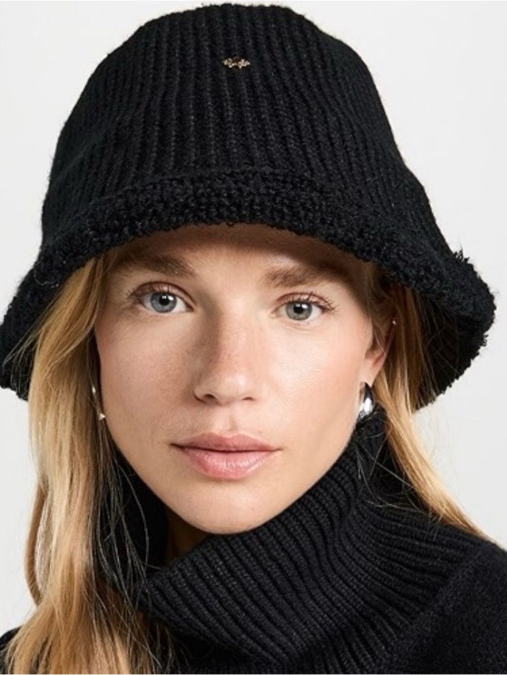 Lele Sadoughi Knit Bucket Hat black NWT